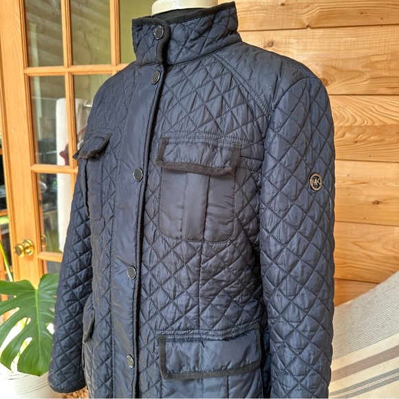 MICHAEL‎ KORS Quilted Black High Neck Women’s Jacket Size 8 - Picture 5 of 14